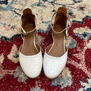 SOLD Julia Bo Ankle Strap Leather Flats